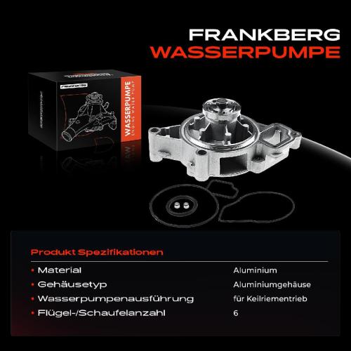 Frankberg 1x Wasserpumpe Kühlwasserpumpe für Alfa Romeo 159 Chevrolet Captiva Insignia Opel Astra Saab Fiat Bild Frankberg 1x Wasserpumpe Kühlwasserpumpe für Alfa Romeo 159 Chevrolet Captiva Insignia Opel Astra Saab Fiat