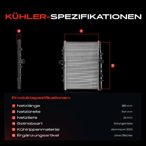 Frankberg 1x Kühler Wasserkühler Motorkühler für Citroën C5 I Peugeot 406 8B Bild Frankberg 1x Kühler Wasserkühler Motorkühler für Citroën C5 I Peugeot 406 8B