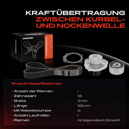 1x Zahnriemensatz Zahnriemen Wasserpumpe für Alfa Romeo Mito Fiat 500 Linea Punto Bild 1x Zahnriemensatz Zahnriemen Wasserpumpe für Alfa Romeo Mito Fiat 500 Linea Punto