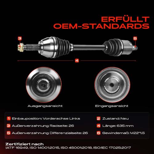 Frankberg 1x Antriebswelle Vorderachse Links für MINI Mini Countryman R60 Paceman R61 2.0L Bild Frankberg 1x Antriebswelle Vorderachse Links für MINI Mini Countryman R60 Paceman R61 2.0L