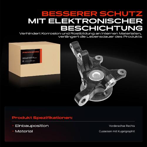 1x Achsschenkel Radlagergehäuse Komplett Vorderachse Rechts für Mercedes-Benz V-Klasse Vito Mixto (Double Cabin) W447 Bild 1x Achsschenkel Radlagergehäuse Komplett Vorderachse Rechts für Mercedes-Benz V-Klasse Vito Mixto (Double Cabin) W447