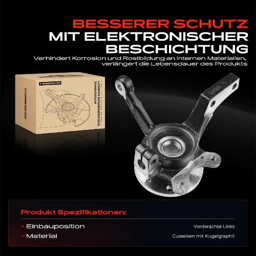 1x Achsschenkel Radlagergehäuse Komplett Vorderachse Links für VW Golf I Cabriolet Jetta I Scirocco Bild 1x Achsschenkel Radlagergehäuse Komplett Vorderachse Links für VW Golf I Cabriolet Jetta I Scirocco