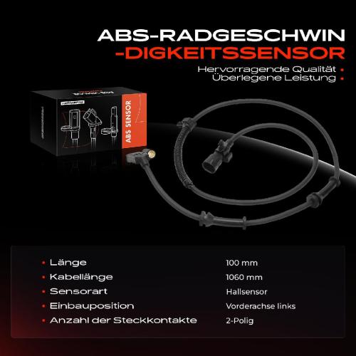 1x ABS Sensor Vorderachse links für Jeep Grand Cherokee II WG WJ 2.7L 3.1L 4.0L 4.7L 1999-2004 Bild 1x ABS Sensor Vorderachse links für Jeep Grand Cherokee II WG WJ 2.7L 3.1L 4.0L 4.7L 1999-2004