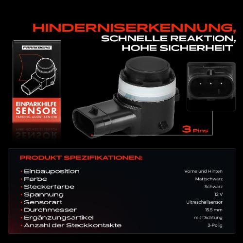 1x Parksensor PDC Sensor Vorne und Hinten für Mercedes-Benz A B C E-Klasse W176 W246 C205 W213 Bild 1x Parksensor PDC Sensor Vorne und Hinten für Mercedes-Benz A B C E-Klasse W176 W246 C205 W213
