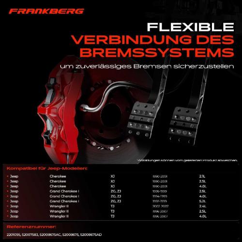 1x Bremsschlauch Bremsschläuche Vorderachse Links für Jeep Cherokee XJ Grand Cherokee I ZG ZJ Wrangler 2 Bild 1x Bremsschlauch Bremsschläuche Vorderachse Links für Jeep Cherokee XJ Grand Cherokee I ZG ZJ Wrangler 2