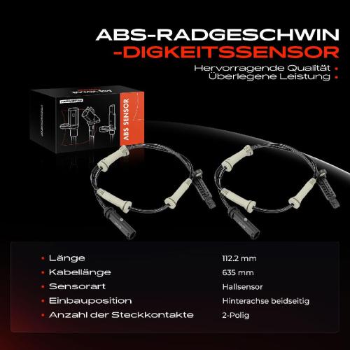Frankberg 2x ABS Sensor Hinterachse beidseitig für BMW 5 Touring Van G31 5er Touring 6 Gran Turismo G32 Bj ab 2017 Bild Frankberg 2x ABS Sensor Hinterachse beidseitig für BMW 5 Touring Van G31 5er Touring 6 Gran Turismo G32 Bj ab 2017