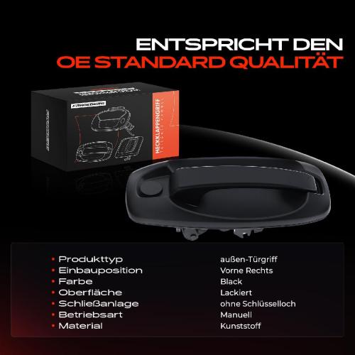 1x Türgriff Vorne Rechts außen für Citroën Nemo Kasten Kombi Fiat Doblo Cargo MPV Pritsche/Fahrgestell Opel Bild 1x Türgriff Vorne Rechts außen für Citroën Nemo Kasten Kombi Fiat Doblo Cargo MPV Pritsche/Fahrgestell Opel