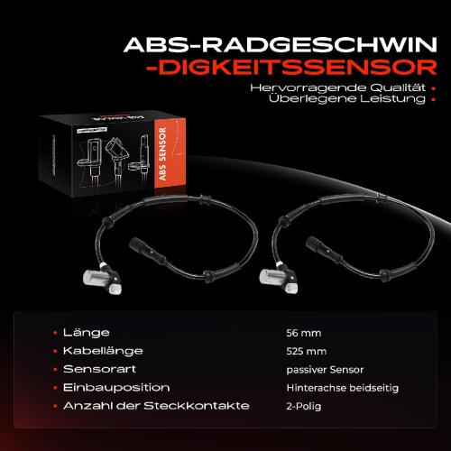 Frankberg 2x ABS Sensor Hinterachse beidseitig für Renault Laguna I Grandtour 2.0L 2.2L 3.0L 1.8L 1993-2001 Bild Frankberg 2x ABS Sensor Hinterachse beidseitig für Renault Laguna I Grandtour 2.0L 2.2L 3.0L 1.8L 1993-2001