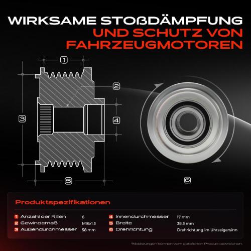 1x Generatorfreilauf Lichtmaschine für Hyundai Bayon Tucson i10 KIA Ceed Picanto Bild 1x Generatorfreilauf Lichtmaschine für Hyundai Bayon Tucson i10 KIA Ceed Picanto