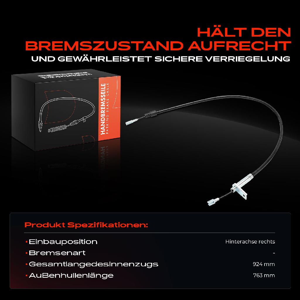 1x Seilzug Feststellbremse Hinterachse rechts für Mercedes-Benz C-Klasse W202 CLK C208