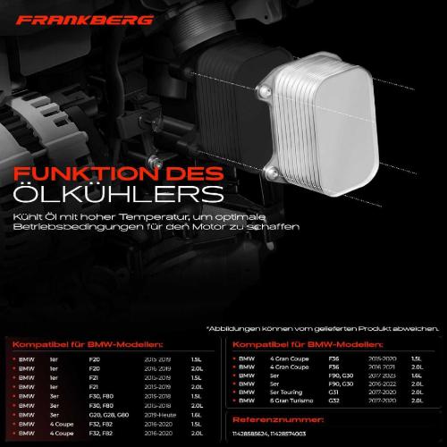 1x Ölkühler Motoröl für BMW F20 F21 F22 F23 F34 F30 F32 F33 F36 G30 G11 G12 X3 X4 Bild 1x Ölkühler Motoröl für BMW F20 F21 F22 F23 F34 F30 F32 F33 F36 G30 G11 G12 X3 X4
