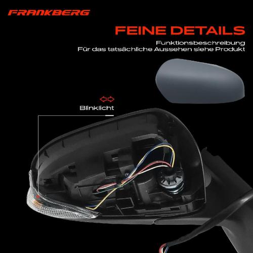Frankberg 1x Außenspiegel Rechts für Toyota Yaris P13 1.0L 1.3L 1.4L 1.5L 2010-2020 Bild Frankberg 1x Außenspiegel Rechts für Toyota Yaris P13 1.0L 1.3L 1.4L 1.5L 2010-2020