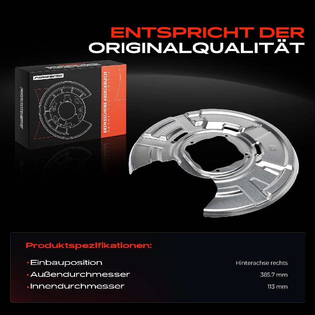 1x Ankerblech Bremsscheibe Hinterachse Rechts für BMW F10 518d F11 518d F12 640 F13 650