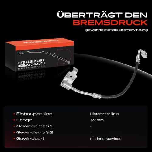 1x Bremsschlauch Bremsschläuche Hinterachse Links für Jeep Wrangler III IV JK JL Bj ab 2007 Bild 1x Bremsschlauch Bremsschläuche Hinterachse Links für Jeep Wrangler III IV JK JL Bj ab 2007