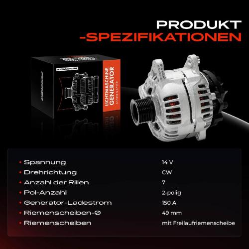 Frankberg 1x Lichtmaschine Generator f r Renault Grand Sc nic Megane 2 3 Bj ab 2006 1.9L 2.0L Bild Frankberg 1x Lichtmaschine Generator f r Renault Grand Sc nic Megane 2 3 Bj ab 2006 1.9L 2.0L