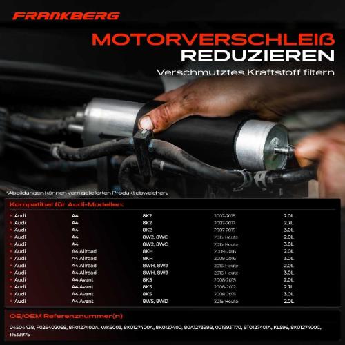 1x Kraftstofffilter für Audi A4 8K 8W A5 8T A6 A7 4G A8 4H Q5 FY Q7 4L Bild 1x Kraftstofffilter für Audi A4 8K 8W A5 8T A6 A7 4G A8 4H Q5 FY Q7 4L