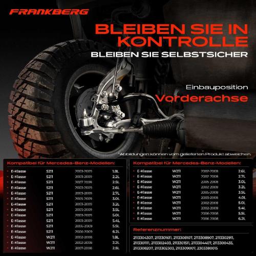1x Querlenker Satz Vorderachse für Mercedes-Benz E-Klasse W211 E-Klasse T-Model S211 2.2L 2002-2009 Bild 1x Querlenker Satz Vorderachse für Mercedes-Benz E-Klasse W211 E-Klasse T-Model S211 2.2L 2002-2009
