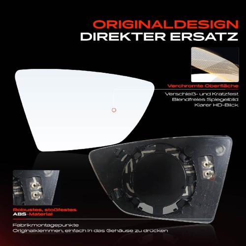 1x Spiegelglas Außenspiegel rechts für Seat Arona Ibiza V Leon Kasten/Schrägheck Bild 1x Spiegelglas Außenspiegel rechts für Seat Arona Ibiza V Leon Kasten/Schrägheck
