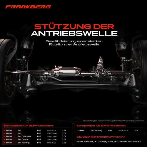 1x Lagerung Gelenkwelle Kardanwellenlager für BMW 3er E46 330d 330 Cd 1999-2007 Bild 1x Lagerung Gelenkwelle Kardanwellenlager für BMW 3er E46 330d 330 Cd 1999-2007