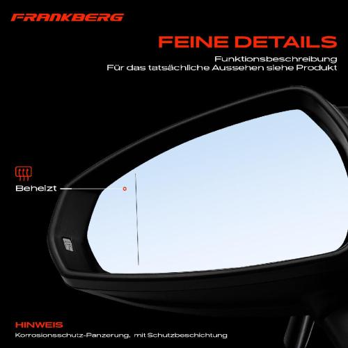 Frankberg 1x Außenspiegel Links für Audi A3 A3 Sportback 8V1 8VK 8VA 8VF 1.2L 1.4L Bj ab 2012 Bild Frankberg 1x Außenspiegel Links für Audi A3 A3 Sportback 8V1 8VK 8VA 8VF 1.2L 1.4L Bj ab 2012