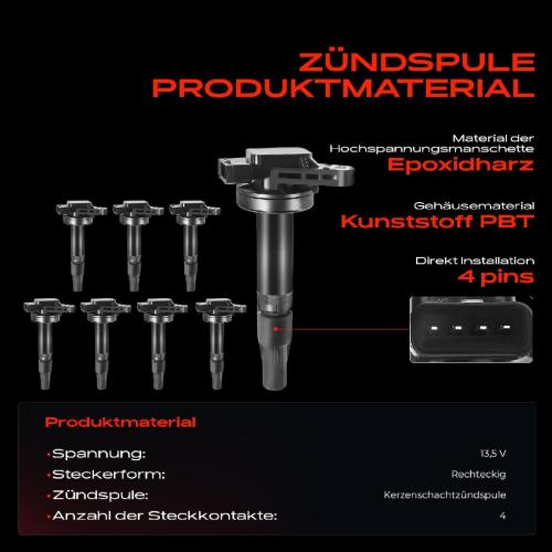 8x Zündspule Zündkerze für Jaguar S-Type XF XJ XK Cabriolet Coupe XK8 Convertible Land Rover Bild 8x Zündspule Zündkerze für Jaguar S-Type XF XJ XK Cabriolet Coupe XK8 Convertible Land Rover
