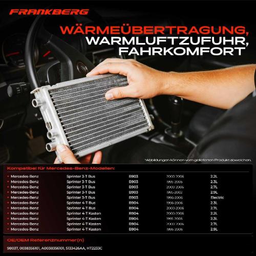 1x Wärmetauscher Innenraumheizung für Mercedes-Benz Sprinter B901 B902 B903 B904 Bild 1x Wärmetauscher Innenraumheizung für Mercedes-Benz Sprinter B901 B902 B903 B904