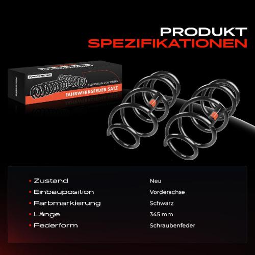 2x Fahrwerksfeder Vorderachse für Citroën DS3 SA 1.4L 1.6L 2009-2015 Bild 2x Fahrwerksfeder Vorderachse für Citroën DS3 SA 1.4L 1.6L 2009-2015
