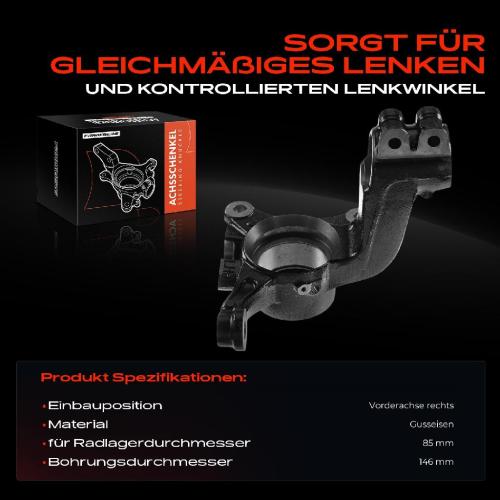 Frankberg 1x Achsschenkel Radaufhängung Vorderachse Rechts für VW Multivan 5 Transporter 5 2003-2015 Bild Frankberg 1x Achsschenkel Radaufhängung Vorderachse Rechts für VW Multivan 5 Transporter 5 2003-2015