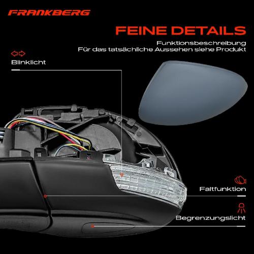 Frankberg 1x Außenspiegel Links für VW Tiguan 5N 1.4L 2.0L 2007-2018 Bild Frankberg 1x Außenspiegel Links für VW Tiguan 5N 1.4L 2.0L 2007-2018