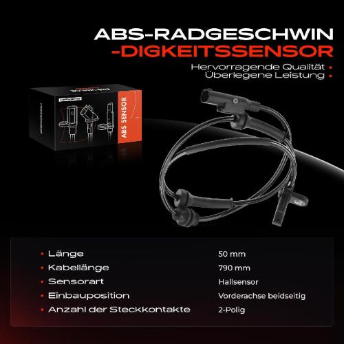 Frankberg 1x ABS Sensor Vorderachse beidseitig für Fiat Fiorino 225 Linea 110 323 Qubo 225 1.2L 1.4L 1.6L Bj ab 2006 Bild Frankberg 1x ABS Sensor Vorderachse beidseitig für Fiat Fiorino 225 Linea 110 323 Qubo 225 1.2L 1.4L 1.6L Bj ab 2006