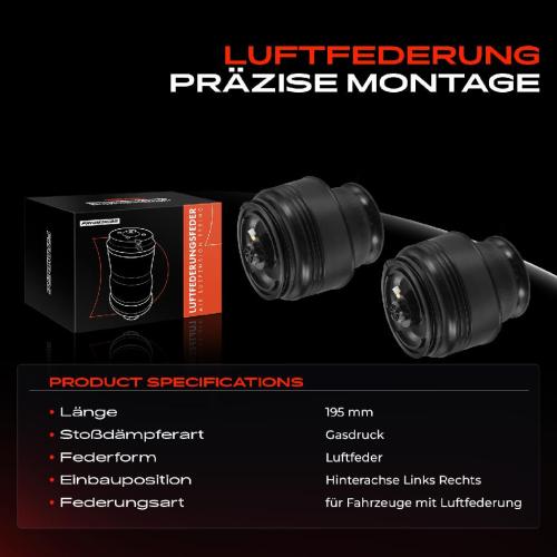 2x Luftfeder Fahrwerk Hinterachse Links Rechts für BMW X5 E70 F15 F85 X6 E71 E72 Bild 2x Luftfeder Fahrwerk Hinterachse Links Rechts für BMW X5 E70 F15 F85 X6 E71 E72