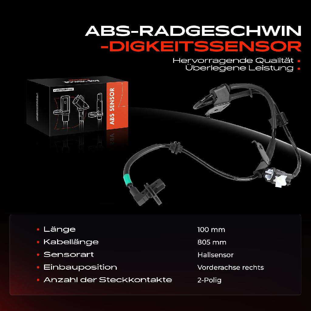 1x ABS Sensor Vorderachse rechts für KIA Picanto TA 1.0L 1.2L 2011-2017