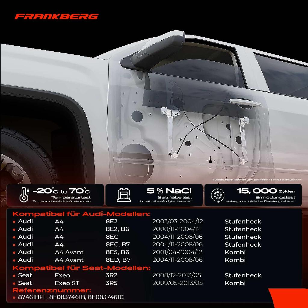1x Fensterheber Vorne Rechts für Audi A4 B6 B7 8E Avant Seat Exeo ST 3R