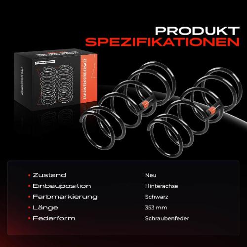 Frankberg 2x Fahrwerksfeder Hinterachse für Nissan Sunny III N14 Sunny III Liftback 1991-1995 Bild Frankberg 2x Fahrwerksfeder Hinterachse für Nissan Sunny III N14 Sunny III Liftback 1991-1995