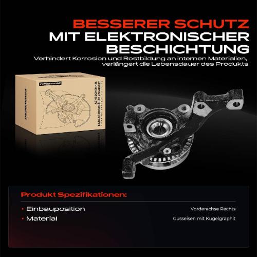 1x Achsschenkel Radlagergehäuse Komplett Vorderachse Rechts für VW Golf III Cabriolet Variant Passat Bild 1x Achsschenkel Radlagergehäuse Komplett Vorderachse Rechts für VW Golf III Cabriolet Variant Passat