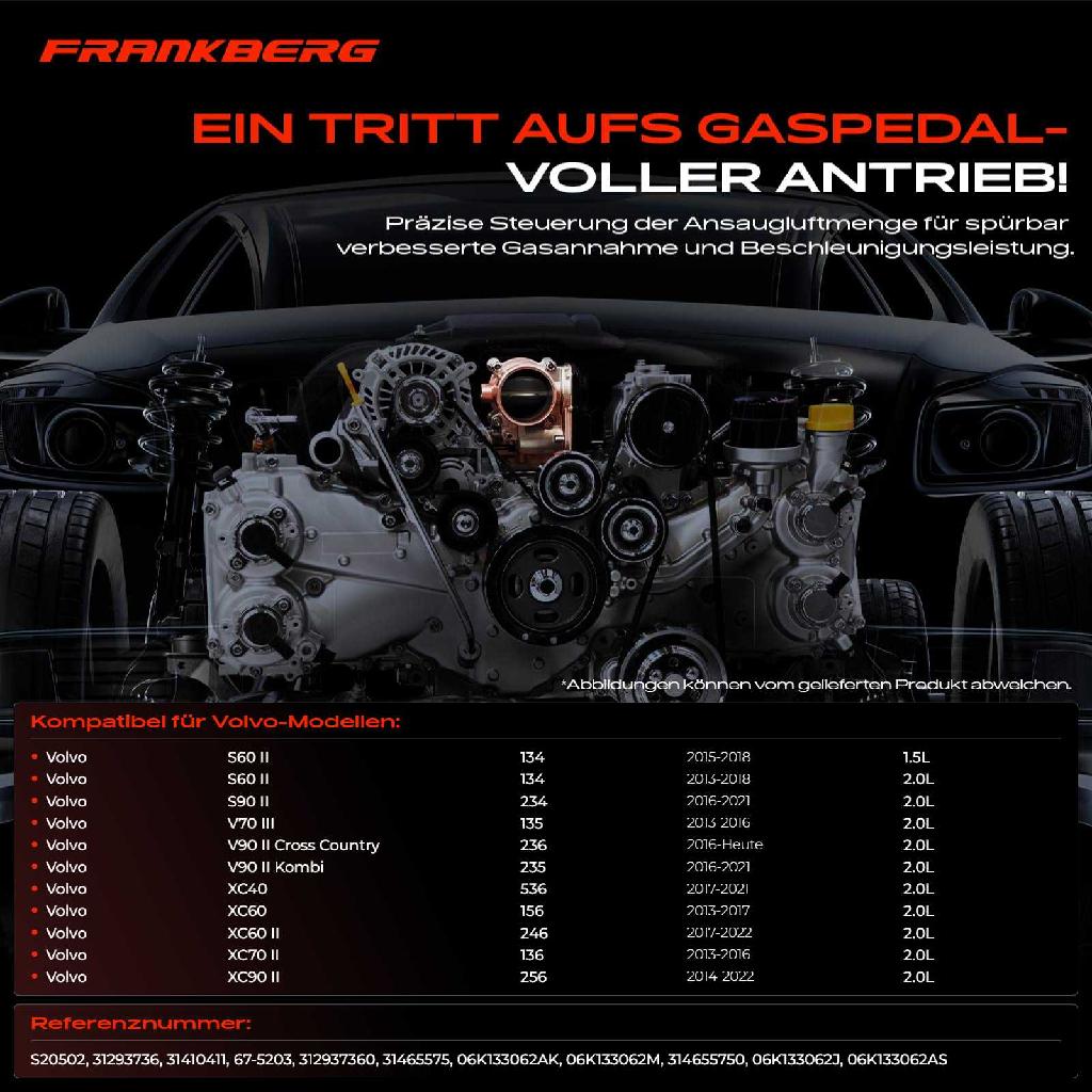 1x Drosselklappe Drosselklappenstutzen für Volvo S60 V60 S80 XC70 S90 V90 XC40 XC60 XC90 Bj ab 2013