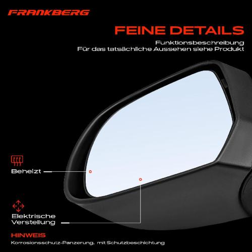 Frankberg 1x Außenspiegel Links für Nissan Micra III K12 IV K13K K13KK 2009-2020 Bild Frankberg 1x Außenspiegel Links für Nissan Micra III K12 IV K13K K13KK 2009-2020