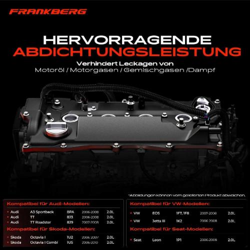 1x Ventildeckel Zylinderkopfhaube für VW Golf V Jetta III EOS Audi A3 TT Seat Leon Skoda Octavia 2.0L Bild 1x Ventildeckel Zylinderkopfhaube für VW Golf V Jetta III EOS Audi A3 TT Seat Leon Skoda Octavia 2.0L