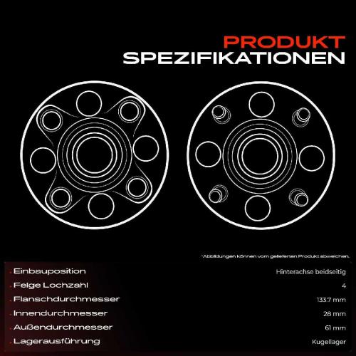 1x Radnabe Radlagersatz Hinterachse beidseitig für Honda Jazz II GD GE2 GE3 1.2L 1.3L 2002-2008 Bild 1x Radnabe Radlagersatz Hinterachse beidseitig für Honda Jazz II GD GE2 GE3 1.2L 1.3L 2002-2008