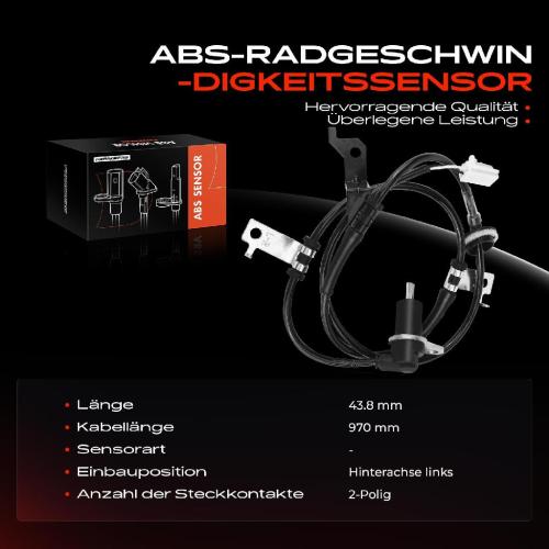 Frankberg 1x ABS Sensor Hinterachse links für Mazda MPV II LW 2.0L 2.3L 2.5L 3.0L 1999-2006 Bild Frankberg 1x ABS Sensor Hinterachse links für Mazda MPV II LW 2.0L 2.3L 2.5L 3.0L 1999-2006