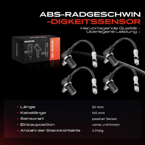 4x ABS Sensor vorne und hinten für Porsche 911 Cabriolet Targa Boxster 3.4L 3.6L 2.5L 2.7L 3.2L 1996-2005 Bild 4x ABS Sensor vorne und hinten für Porsche 911 Cabriolet Targa Boxster 3.4L 3.6L 2.5L 2.7L 3.2L 1996-2005