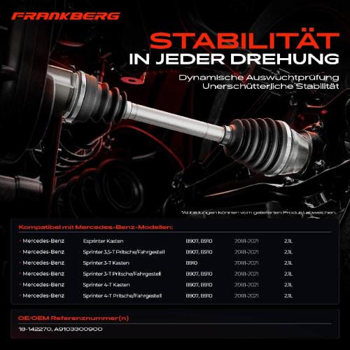 1x Antriebswelle Vorderachse Rechts für Mercedes-Benz Esprinter Sprinter 3-T B907 B910 2018-2021 Bild 1x Antriebswelle Vorderachse Rechts für Mercedes-Benz Esprinter Sprinter 3-T B907 B910 2018-2021