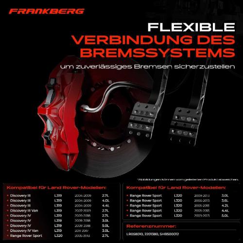 1x Bremsschlauch Bremsschläuche Hinterachse Links oder Rechts für Land Rover Discovery 3 L319 IV LA Bild 1x Bremsschlauch Bremsschläuche Hinterachse Links oder Rechts für Land Rover Discovery 3 L319 IV LA