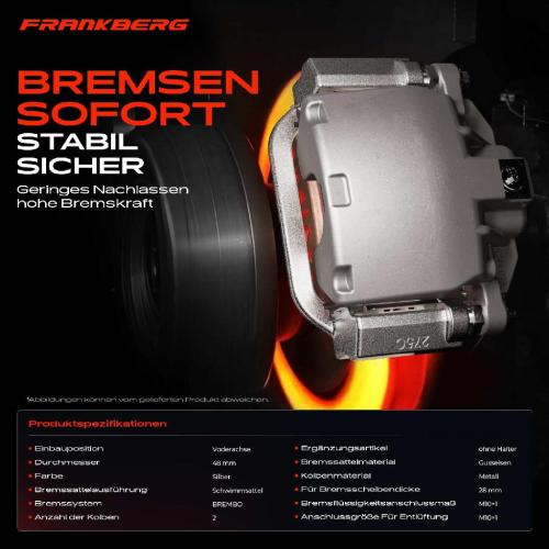 Frankberg 2x Bremssattel Vorderachse f r VW Crafter 30-35 Bus Mercedes-Benz 906 B906 906 B906 Bild Frankberg 2x Bremssattel Vorderachse f r VW Crafter 30-35 Bus Mercedes-Benz 906 B906 906 B906