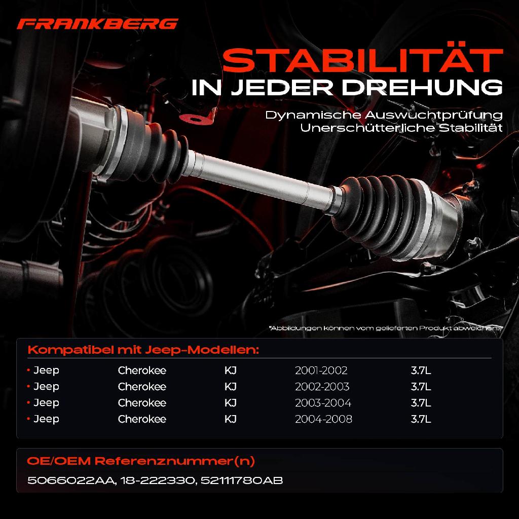 1x Antriebswelle Vorderachse Rechts für Jeep Cherokee KJ 3.7L 2001-2007