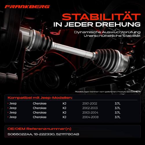 1x Antriebswelle Vorderachse Rechts für Jeep Cherokee KJ 3.7L 2001-2007 Bild 1x Antriebswelle Vorderachse Rechts für Jeep Cherokee KJ 3.7L 2001-2007