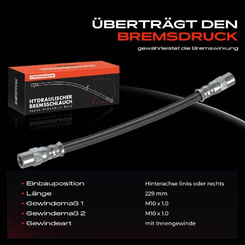 Frankberg 1x Bremsschlauch Bremsschläuche Hinterachse Links oder Rechts für BMW 3er E21 E30 5er E12 E28 E34 Volvo LS Bild Frankberg 1x Bremsschlauch Bremsschläuche Hinterachse Links oder Rechts für BMW 3er E21 E30 5er E12 E28 E34 Volvo LS