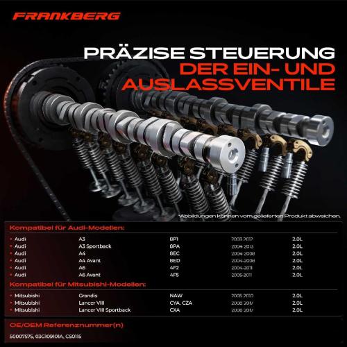 1x Nockenwelle für Audi A3 8P1 A4 8EC B7 Mitsubishi Outlander II Seat Leon Skoda Bild 1x Nockenwelle für Audi A3 8P1 A4 8EC B7 Mitsubishi Outlander II Seat Leon Skoda