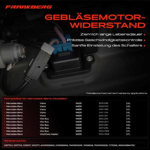 1x Widerstand Vorwiderstand Gebläsemotor für Mercedes-Benz Vito/Mixto Kasten W639 Bild 1x Widerstand Vorwiderstand Gebläsemotor für Mercedes-Benz Vito/Mixto Kasten W639
