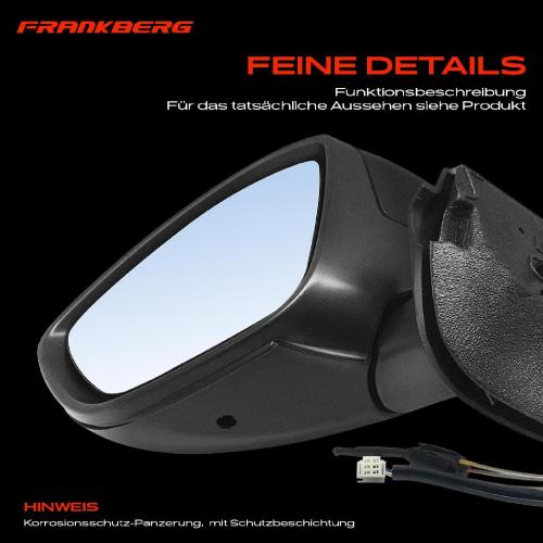 Frankberg 1x Außenspiegel Links für Citroën C3 III SX 1.2L 1.5L 1.6L 2018-2024 Bild Frankberg 1x Außenspiegel Links für Citroën C3 III SX 1.2L 1.5L 1.6L 2018-2024